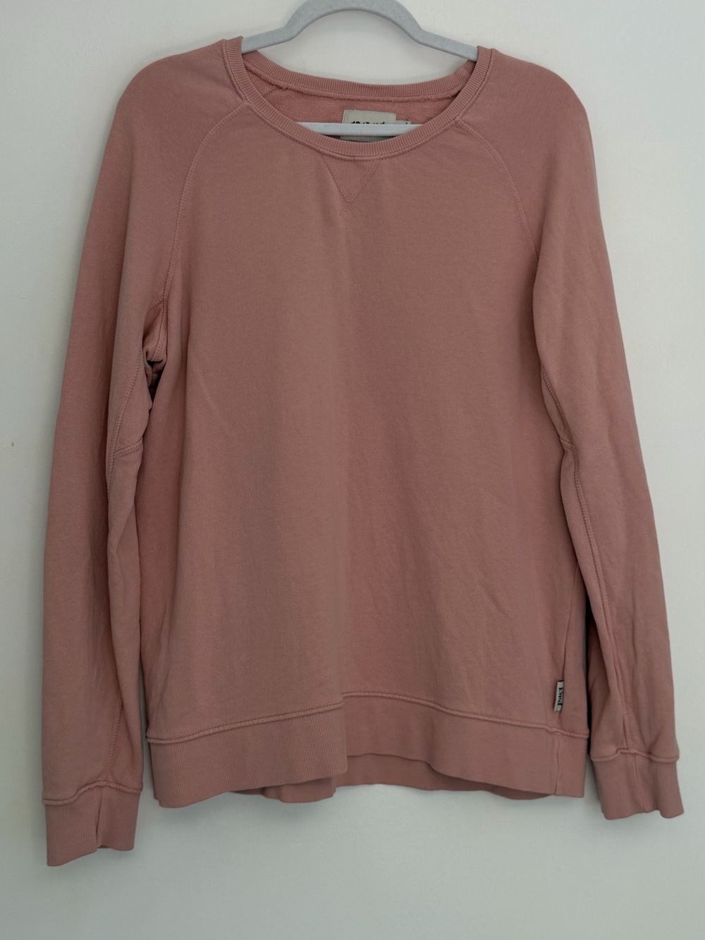 Pact "Downtime" 100% Organic Cotton Pink Classic Crew Neck Sweatshirt